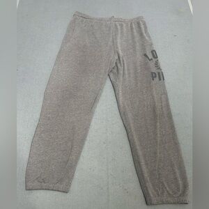 Women’s Cozy Gray Lounge Sweatpants with Side Logo Large